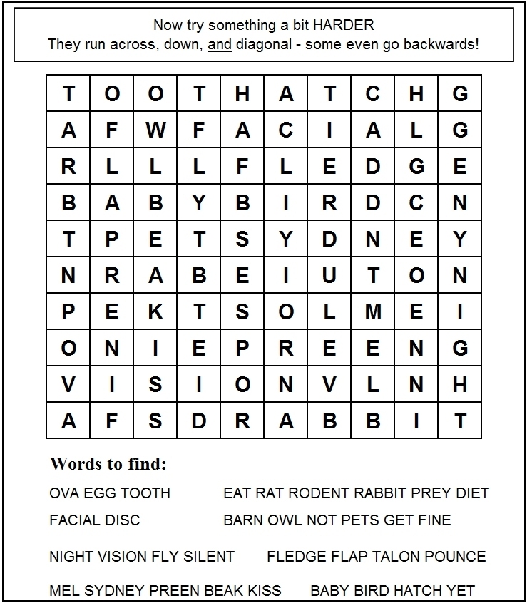 teeth and eating wordsearch