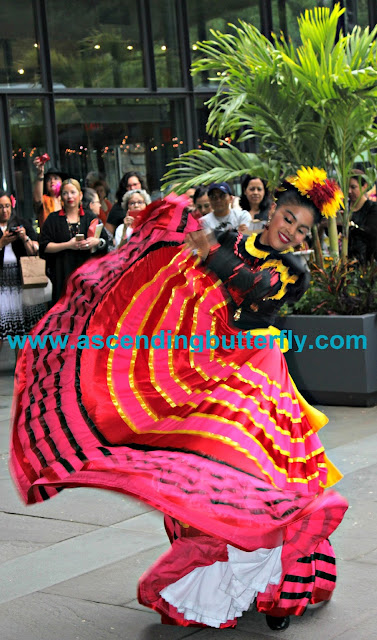 Dancing Frida Kahlo performs alongside Mariachi Flor de Toloache at The New York Botanical Garden Frida Khalo Art Garden Life Exhibition