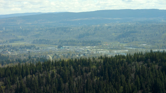 A view of Quesnel, BC below