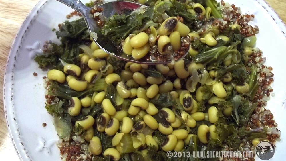 Stealthy Mom Crock Pot BlackEyed Peas and Greens (gluten free, vegan)