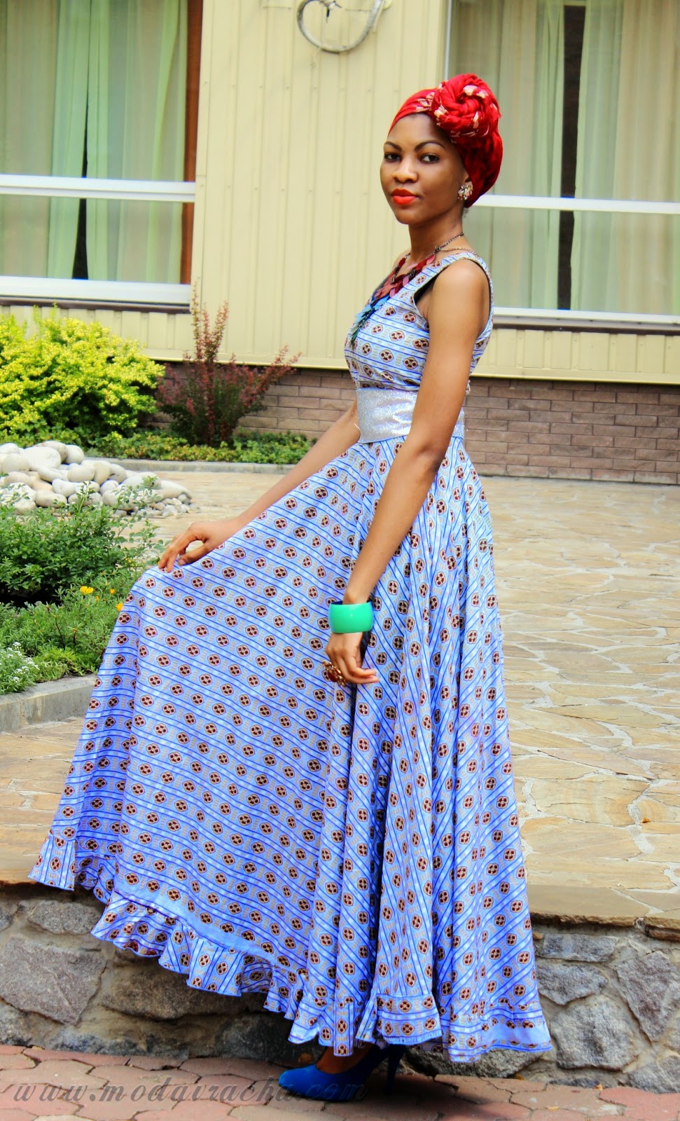 ... blogger modavracha wearing #ankarastyle long dress and head wrap