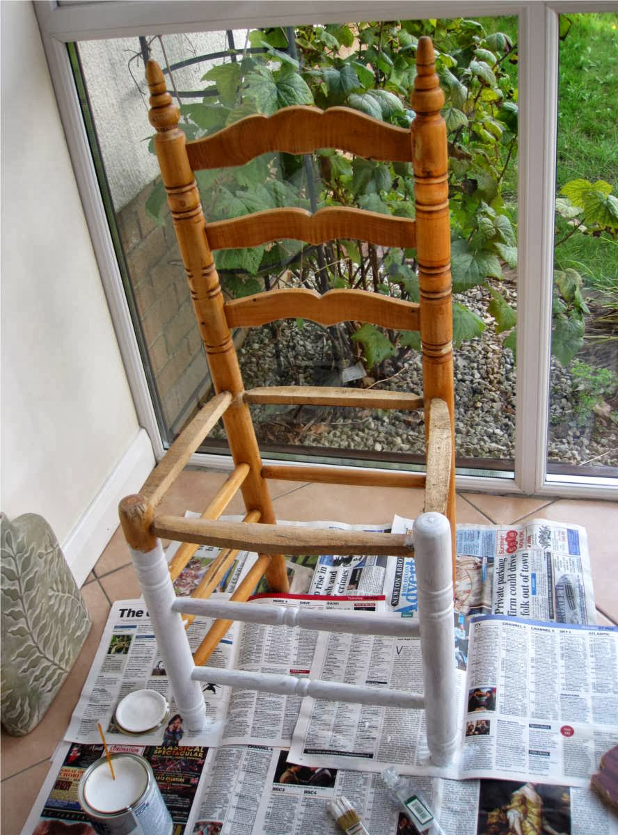 Clare Willcocks Shabby chic chairs with polkadot seats renovation