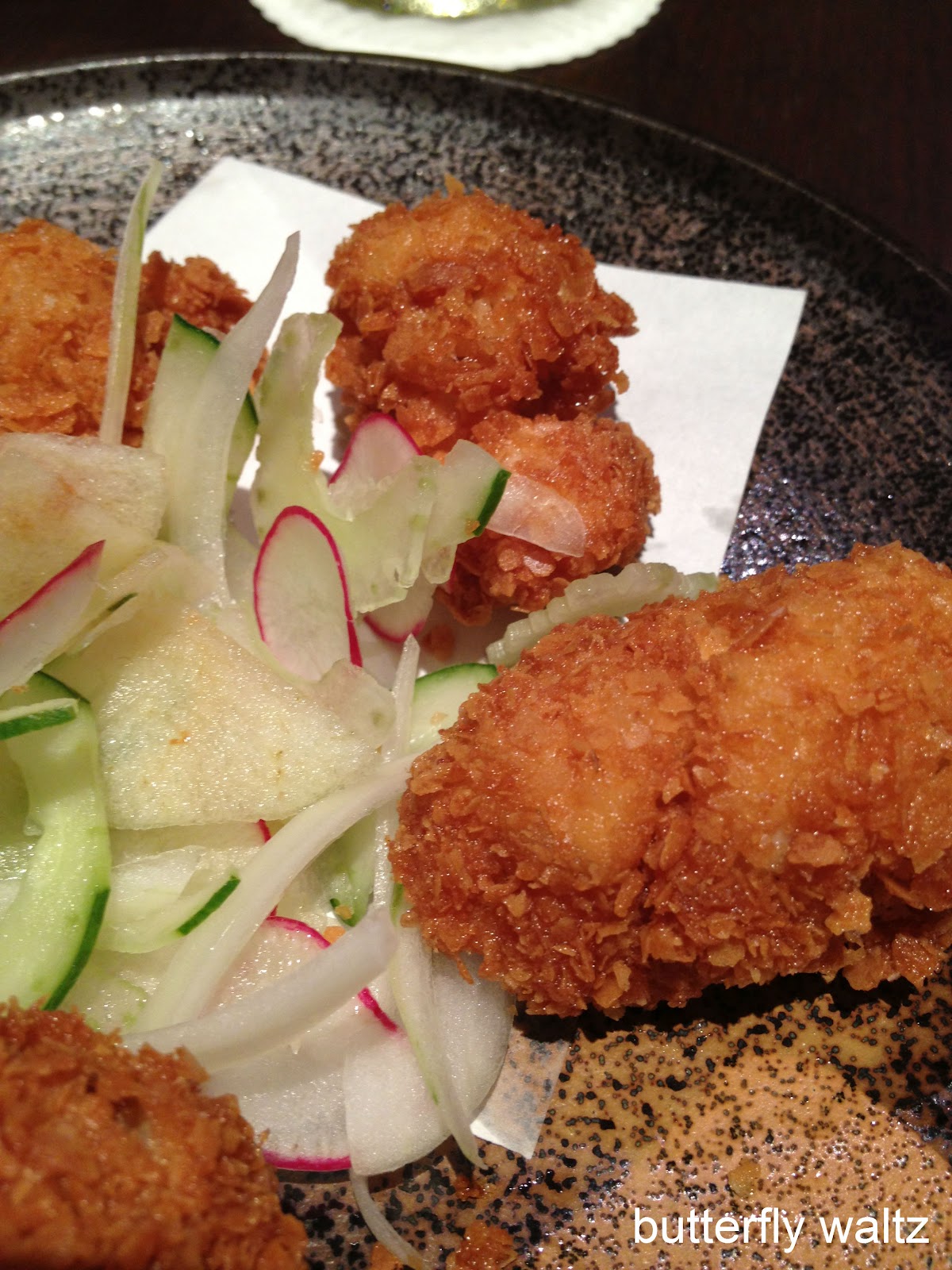 Waltzing butterflies Shirako, cod milt Rakuzen