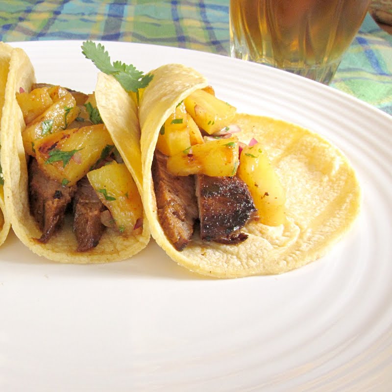 Flank Steak Tacos with Grilled Pineapple Salsa PheNOMenal