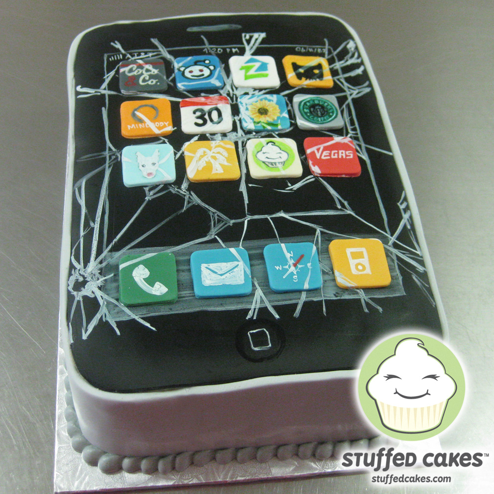 Stuffed Cakes Broken iPhone Cake
