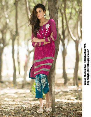 Magenta & Teal Dress stylish-dress-in-magenta-and-teal-zainab-chottani-eid-pret-2015