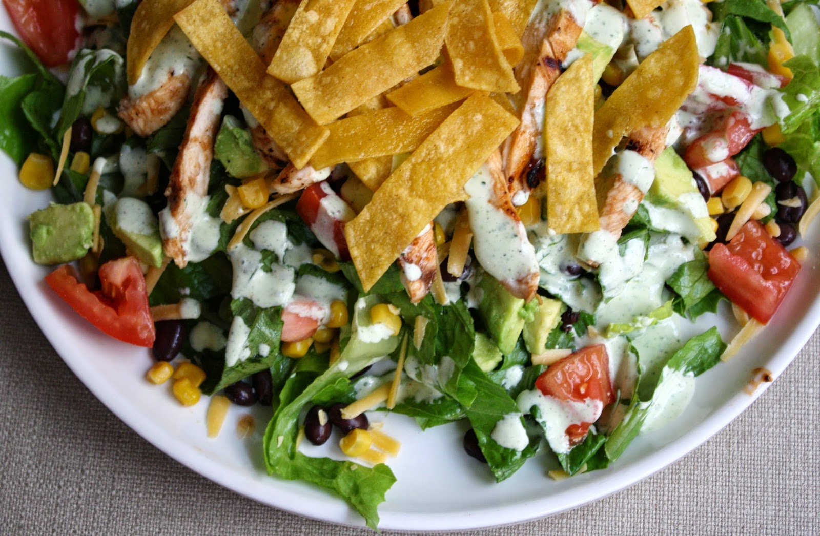 what's for dinner? BBQ chicken salad with cilantro lime ranch... 30 minutes