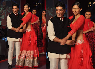  Sonam walks the ramp for Manish Malhotra at Colgate visible white Launch event