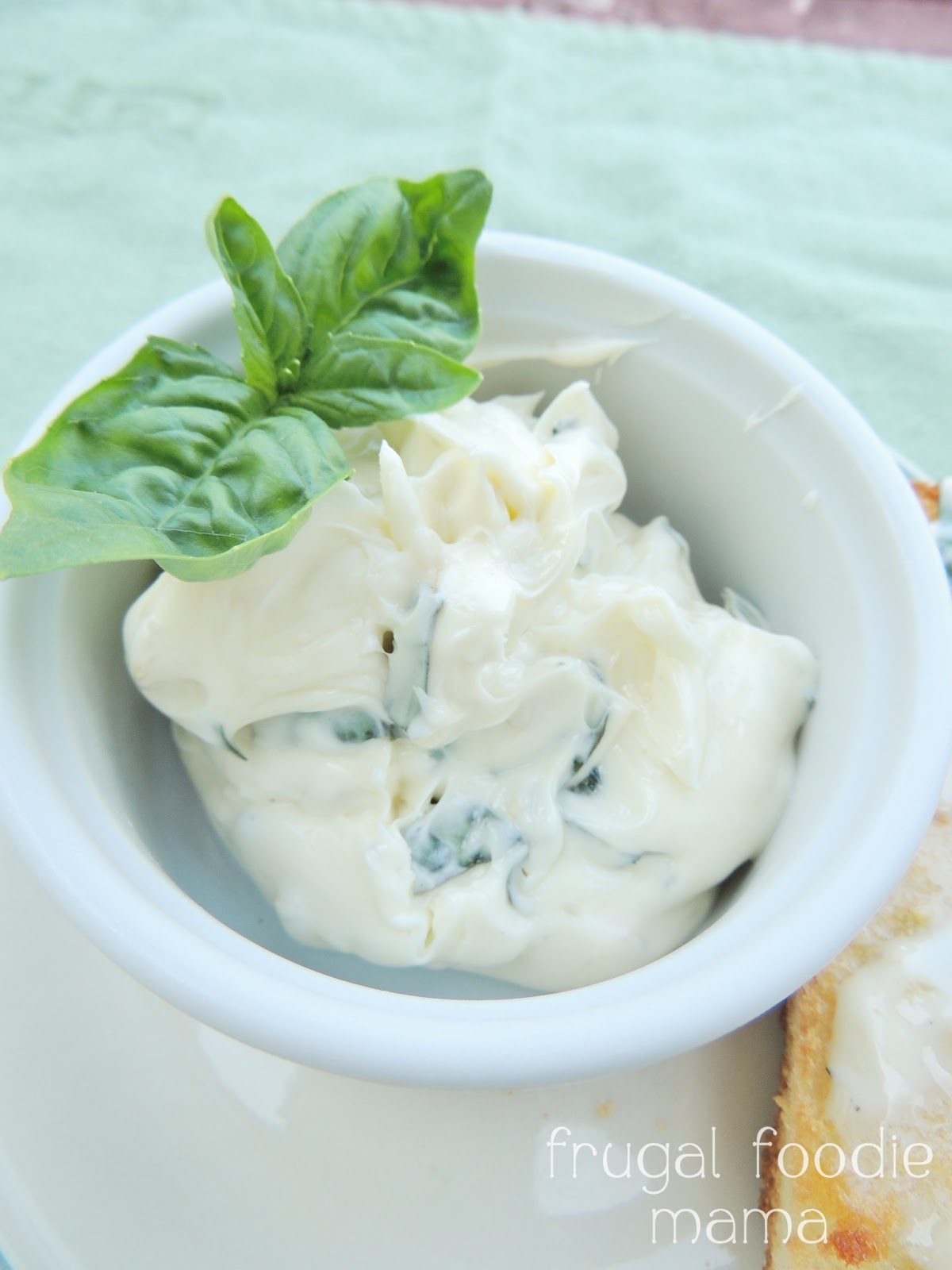 Frugal Foodie Mama Whipped Basil Garlic Butter