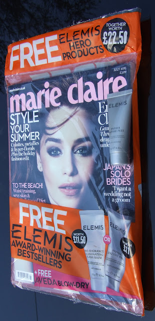 july 2015 magazine freebies red, instyle, glamour, marie claire, elemis, ren, nails inc, malin + goetz 