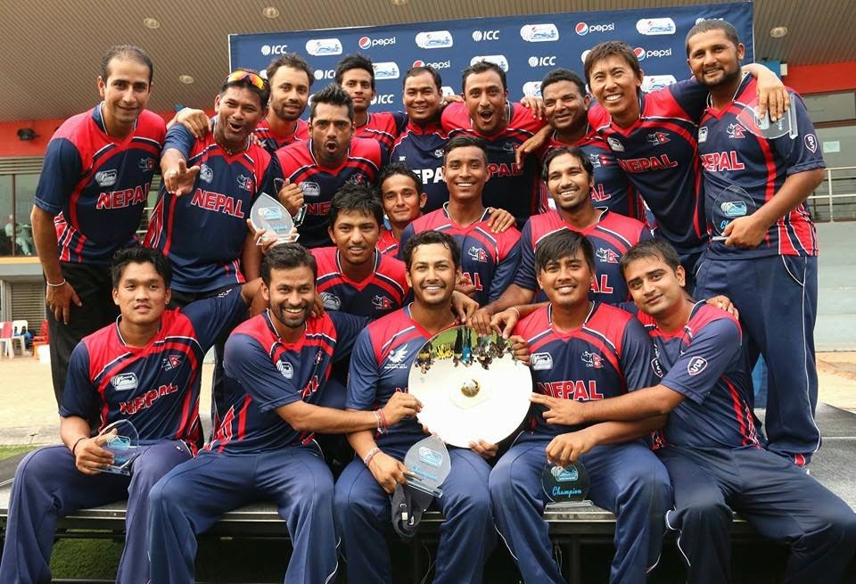 nepal cricket team after wining icc division 3 championship
