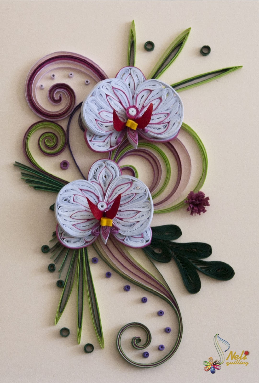 Neli Quilling Art Quilling cards orchids