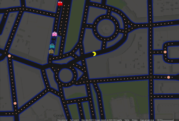 Pacman su Google Maps.