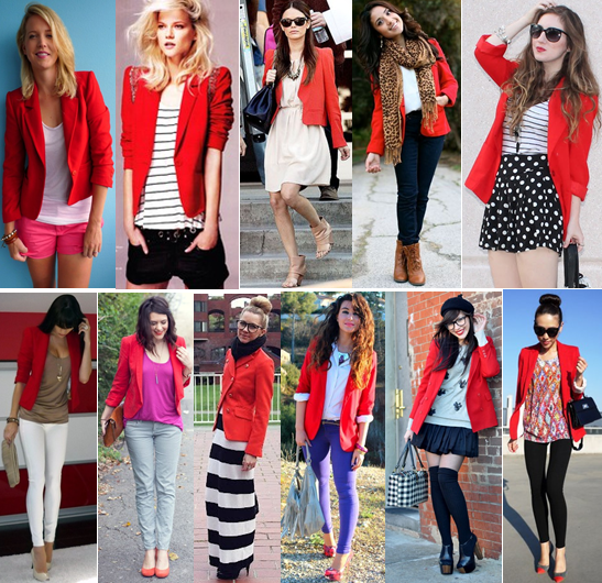 Pop! of Style How To Wear a Red Blazer