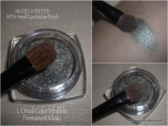 Using the Models Prefer small eyeshadow brush with L'Oreal Permanent Khaki