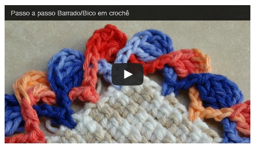 Passo a passo Barrado/Bico em crochê - em duas cores diferentes de linha!