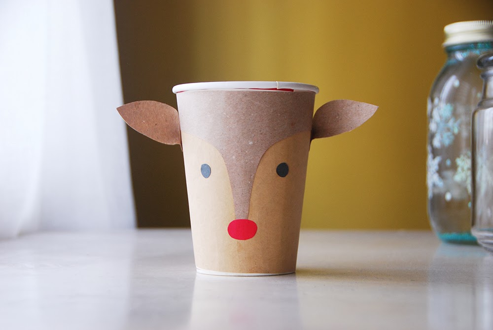 The Pink Doormat Reindeer Christmas Cups