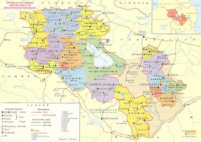 Mapa da Armenia Regional Geografia