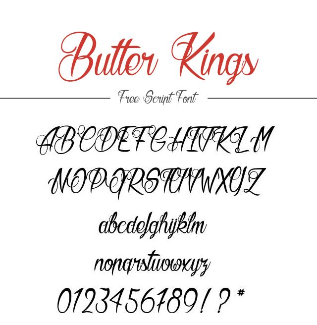 35 Font Script untuk Desain grafis - Butter Kings Scipt Font