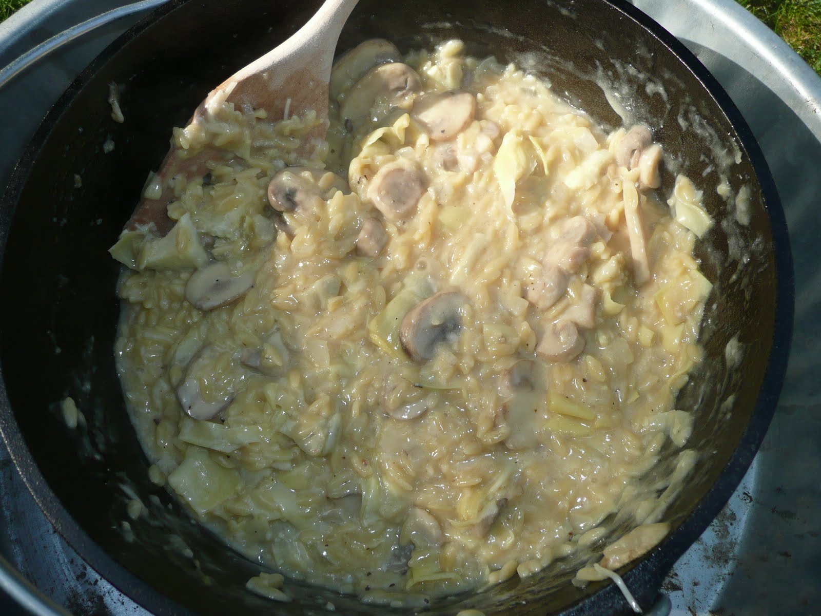 Everyday Dutch Oven Orzo with Artichokes and Parmesan