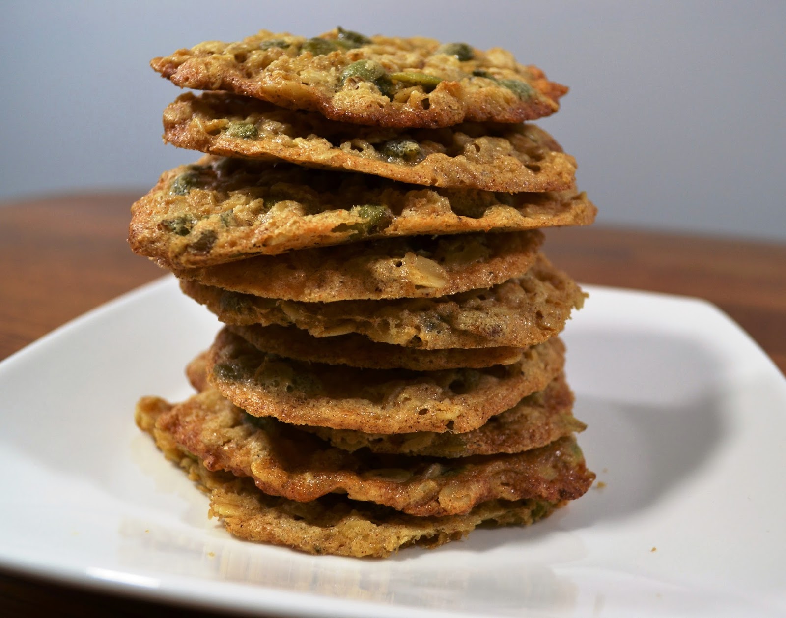 kale and kumquats Spiced Brown Butter, Oat and Pumpkin Seed Cookies