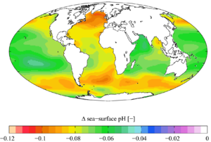 Map of ocean acidification