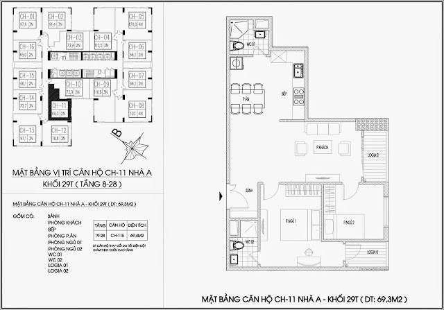 Mặt bằng căn hộ tòa A - 29 tầng, chung cư Imperia Garden Mặt bằng căn hộ tòa A - 29 tầng, chung cư Imperia Garden