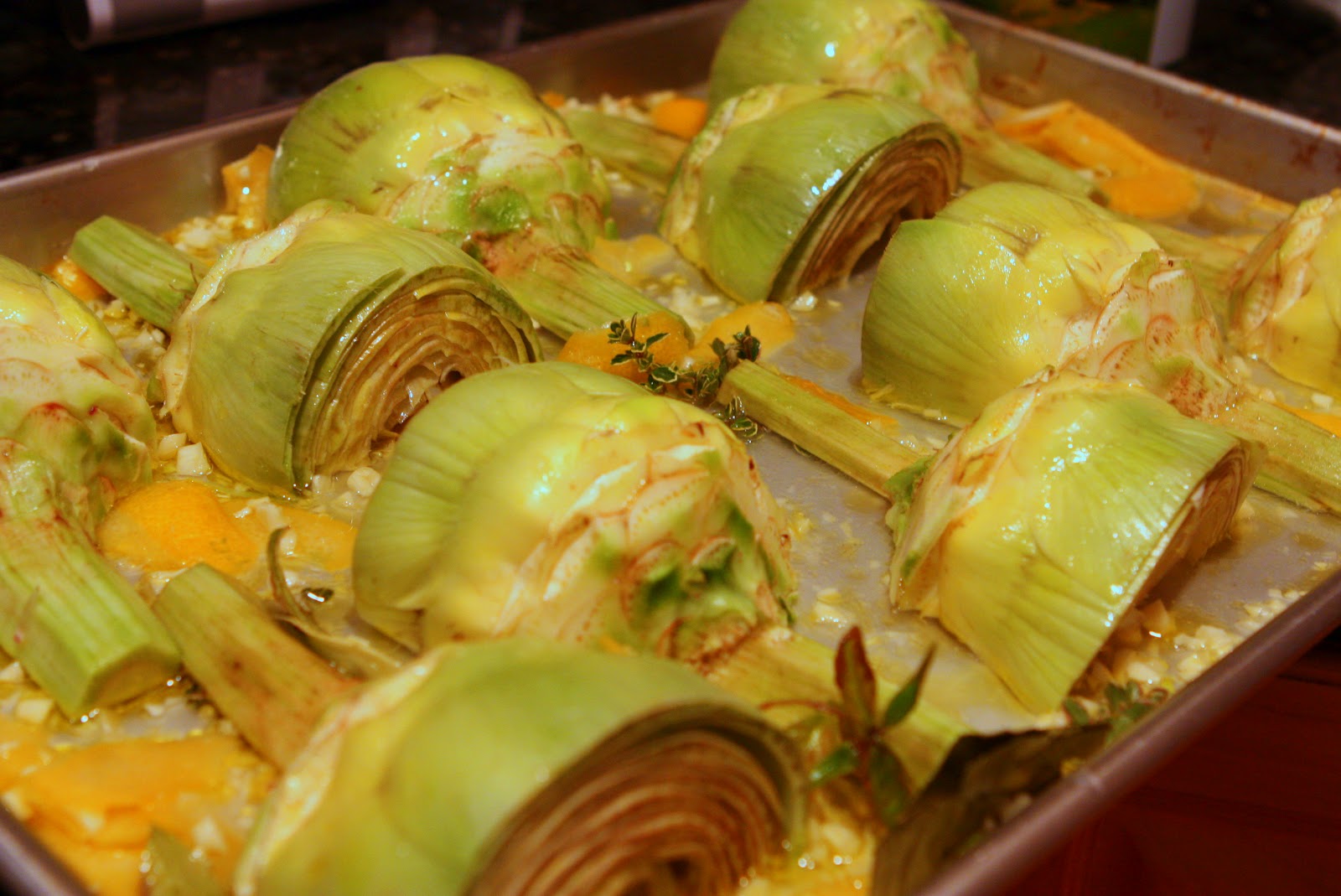 Fresh Local and Best Oven Braised Lemon Garlic Artichokes