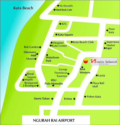 Peta lokasi Swissbel Hotel Kuta Peta lokasi Swissbel Hotel Kuta