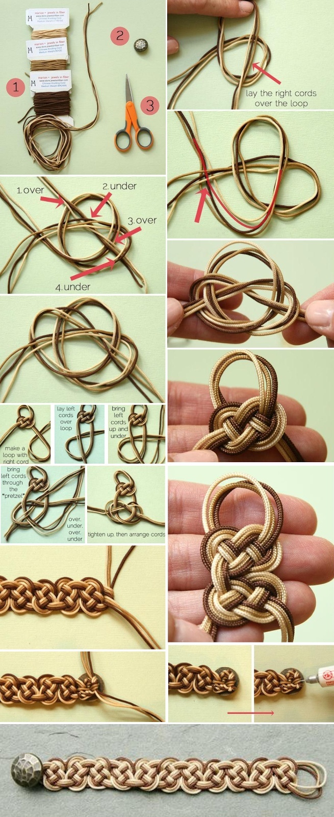 Lovely ombre celtic knot bracelet tutorial Diy jewelry making