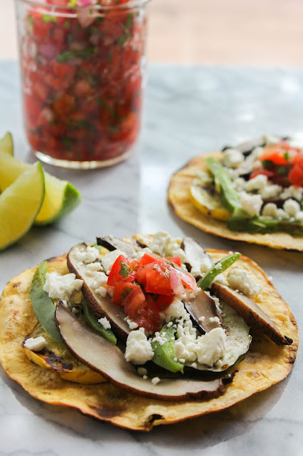 Grilled Vegetable Tostadas with Feta and Fresh Tomato Salsa | The Chef Next Door