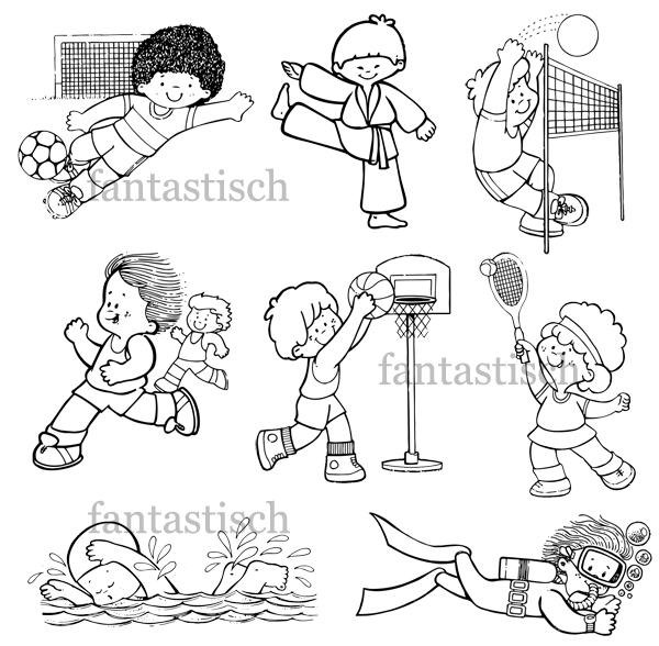 Premium Vector Cute Coloring for kids with Sport Hobbies