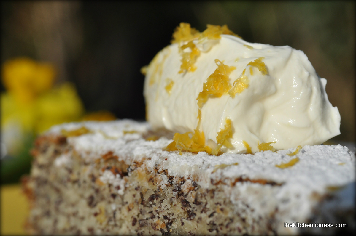 The Kitchen Lioness Springtime Baking Lemon Cake with Almonds & Poppy