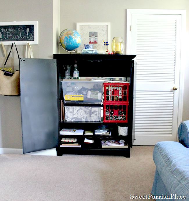Television Cabinet Repurposed As Craft Storage Sweet Parrish Place