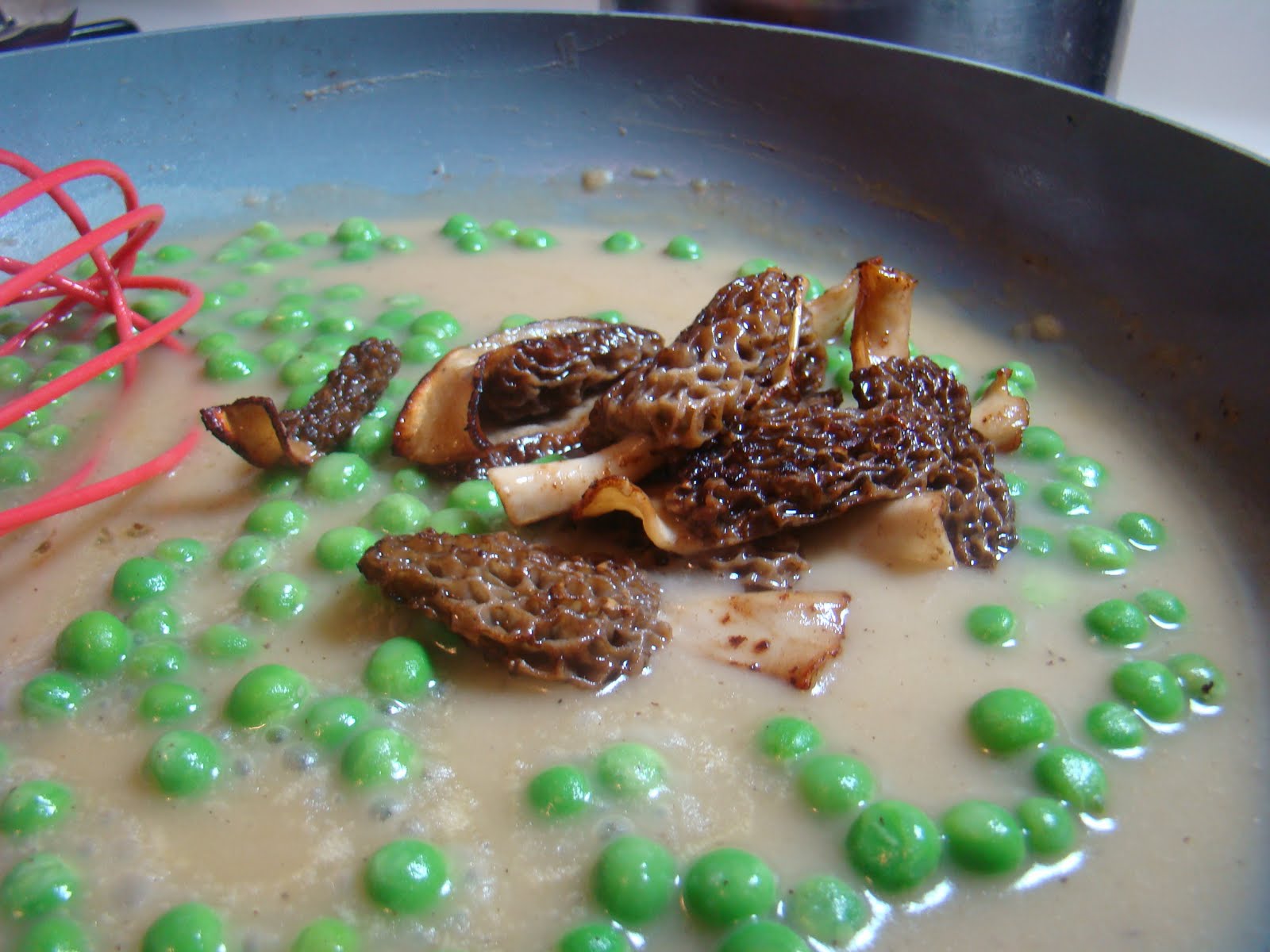 Pasta with Morel Cream Sauce and Peas