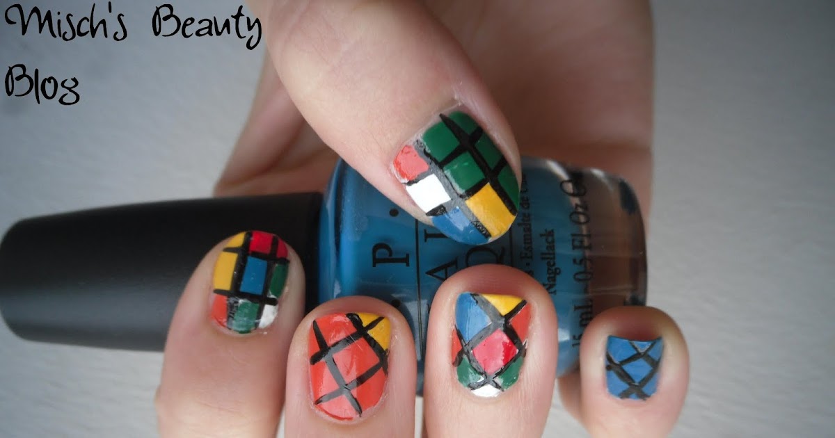 Misch's Beauty Blog Picture Tutorial Rubik's Cube Nail Art