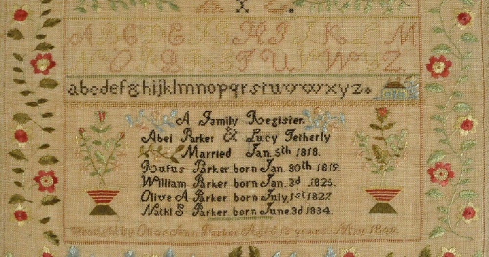 SilkDamask "I My Needle Ply with Skill" Maine Schoolgirl Needlework