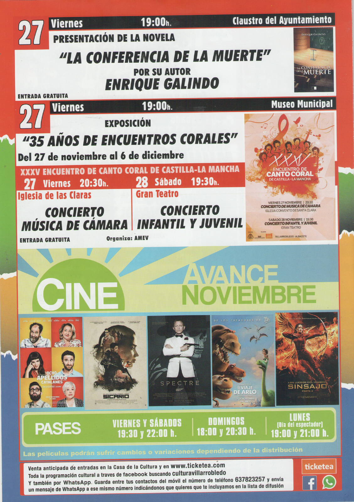 Más programación Cultural Noviembre.