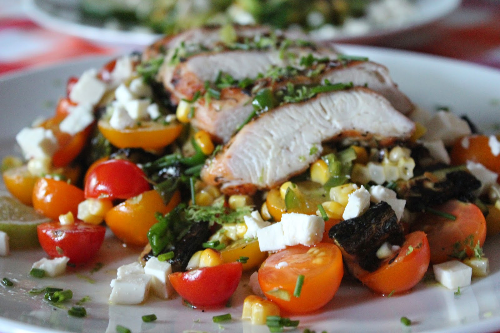 Delicious Dishings Grilled Chicken And Corn Salad With Feta And