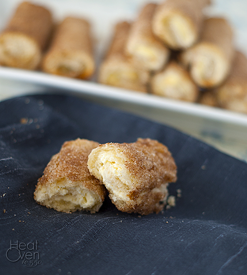 Cream Cheese Rollups with Cinnamon Sugar Heat Oven to 350