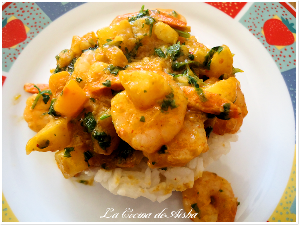 Gambas Con Curry De Mango
