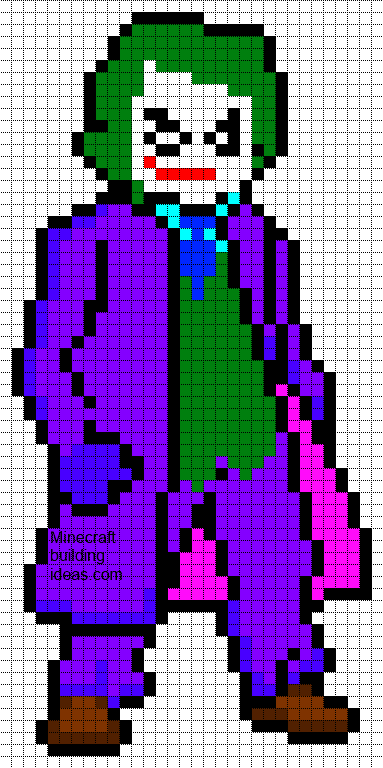 Download The Joker - Joker Pixel Art Minecraft - Full Size PNG