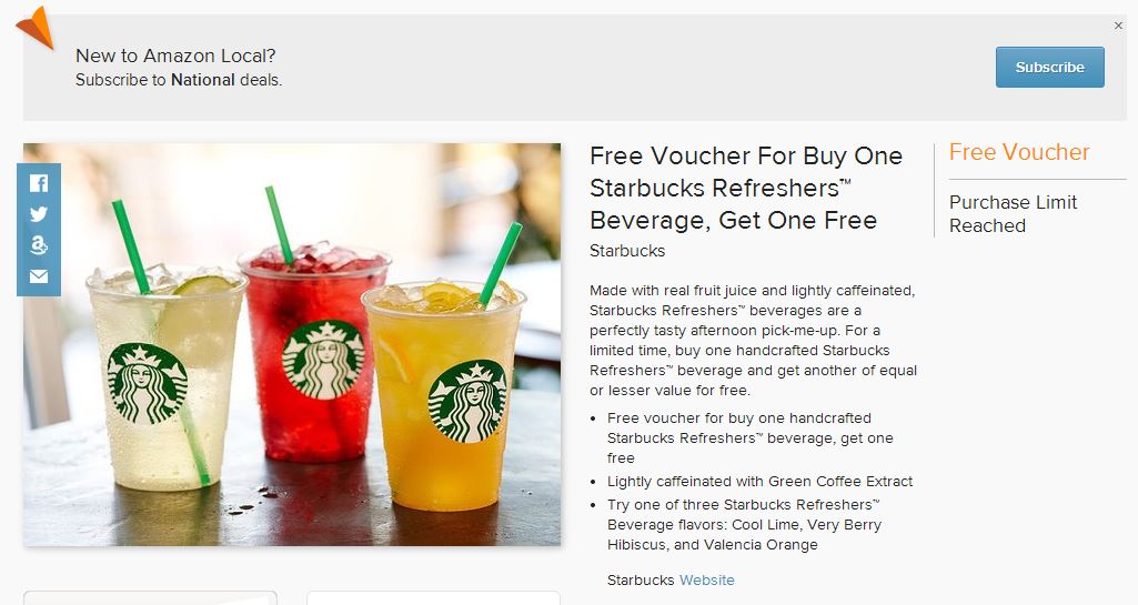 Josie's Smitty Deals StarbucksFree Voucher For Buy One Starbucks
