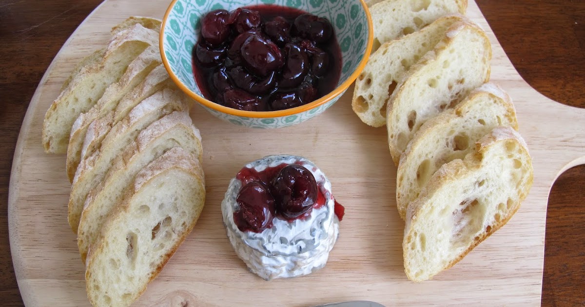 Kitchen Sink Diaries Poached Cherries with Goat Cheese