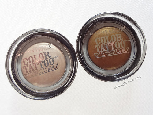 Maybelline Color Tattoo Eyeshadows: Barely Beige, Gold Shimmer
