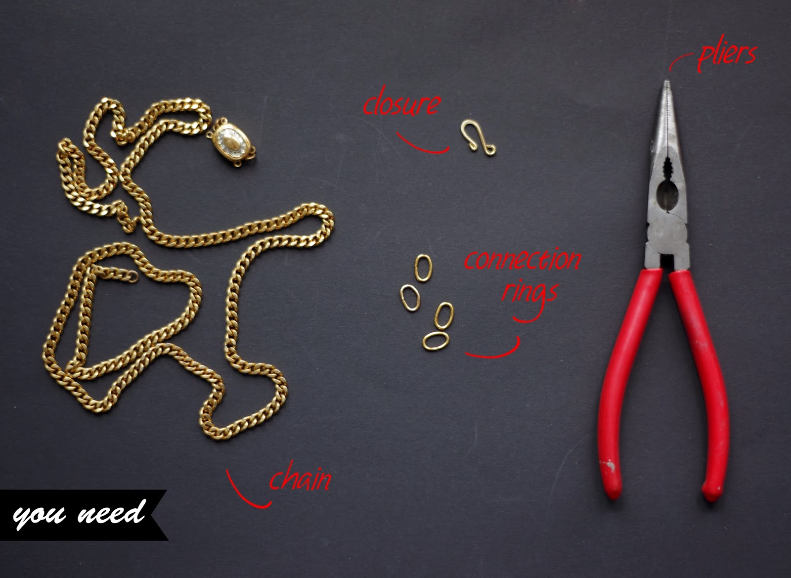 DIY Chain necklace collar