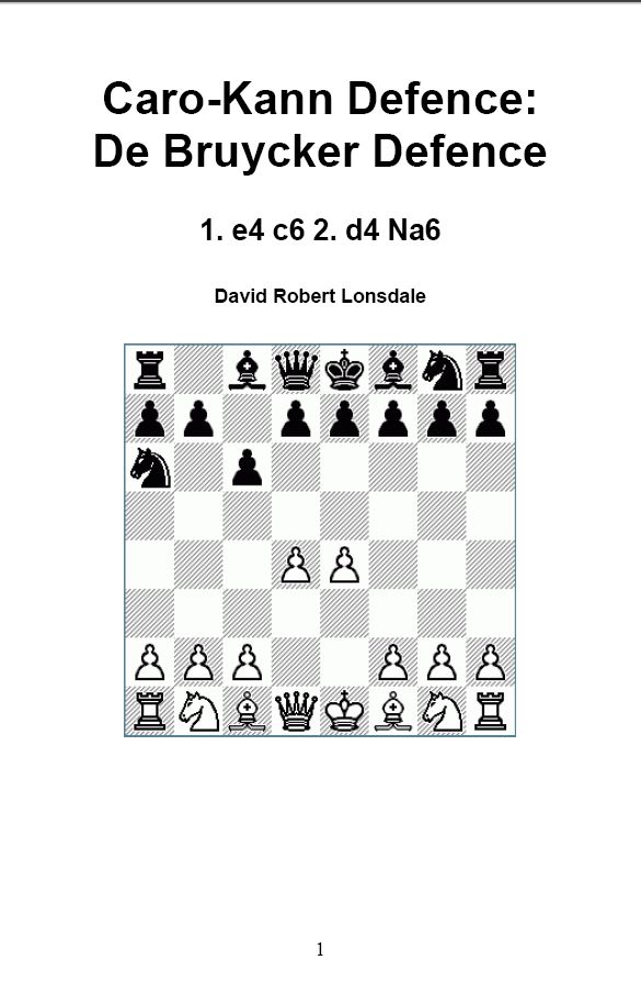 Caro-Kann Defence: De Bruycker Defence: 1. e4 c6 2. d4 Na6