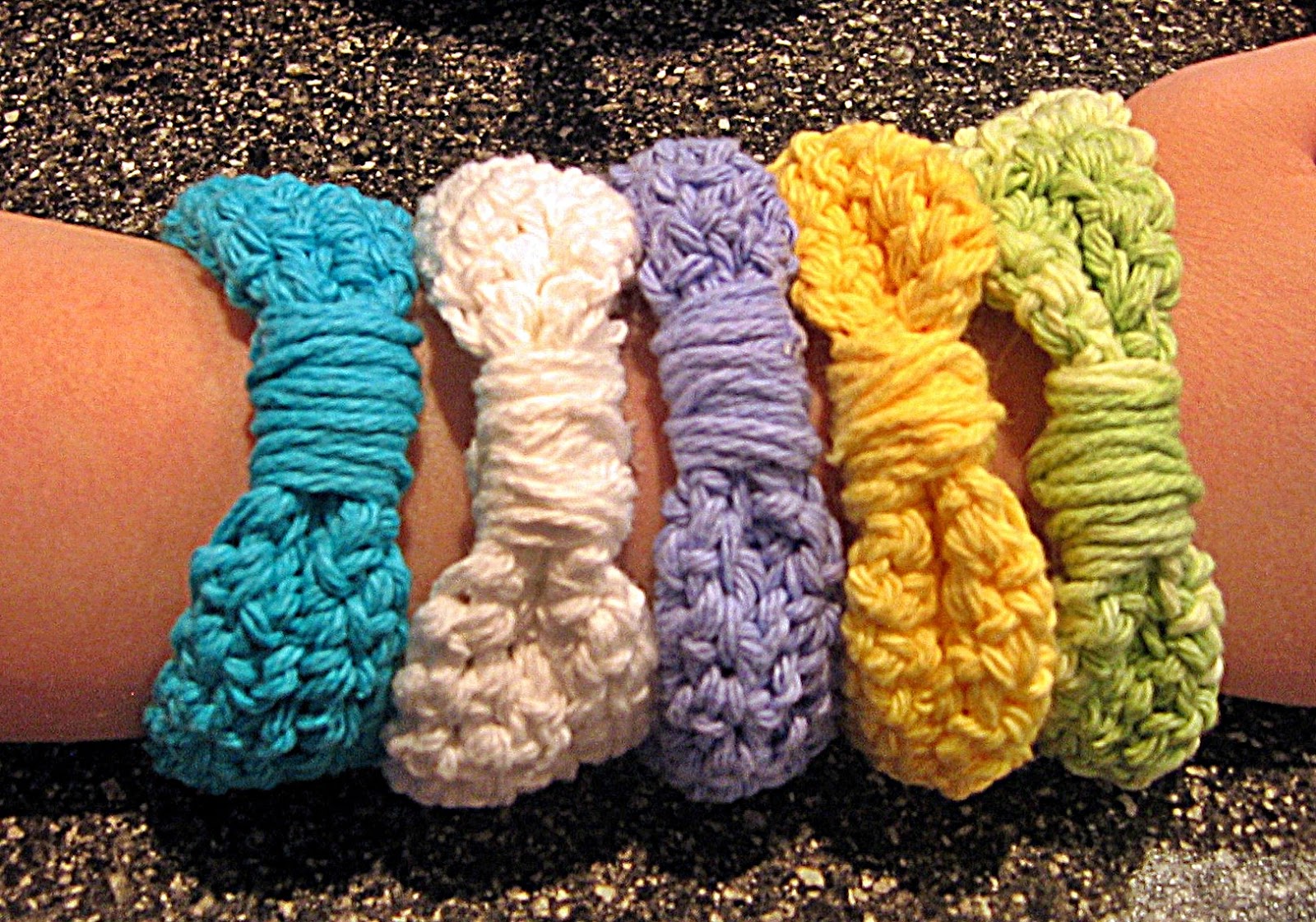 Handmade by annabelle simple crochet ribbon bracelet  bangle