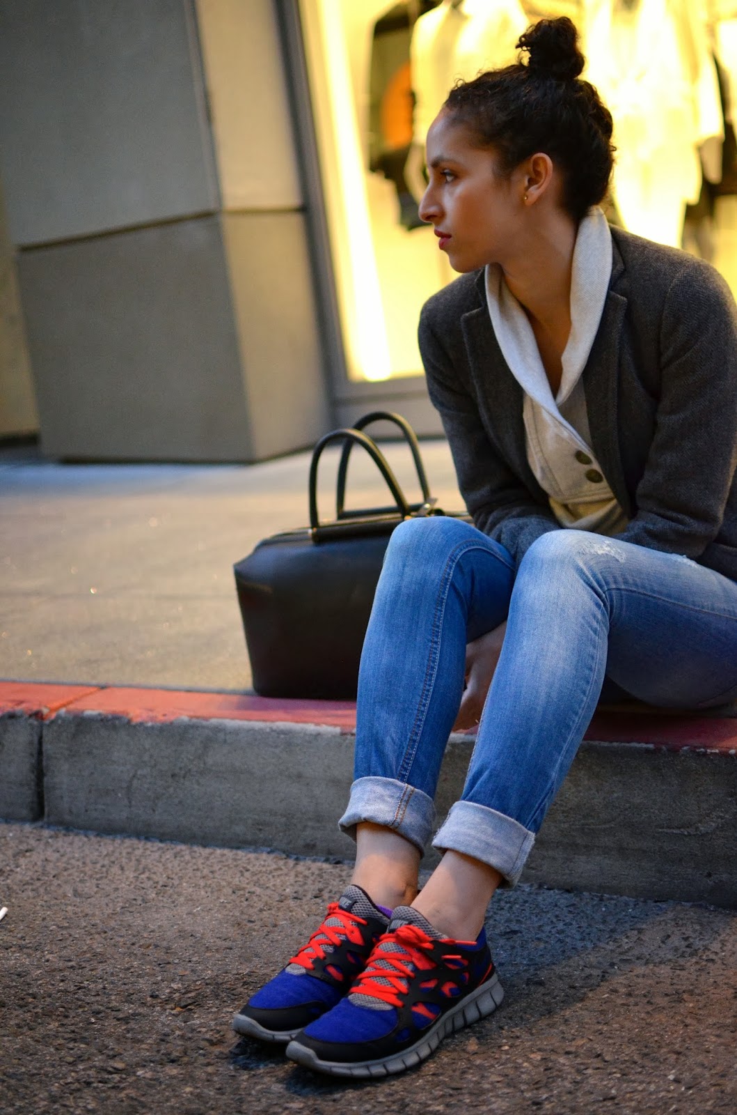 running shoes and jeans