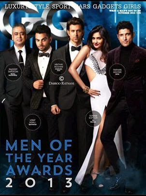 Hrithik, Sonam, Virat & Farah For GQ India 2013 Men Of The Year Cover